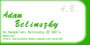 adam belinszky business card